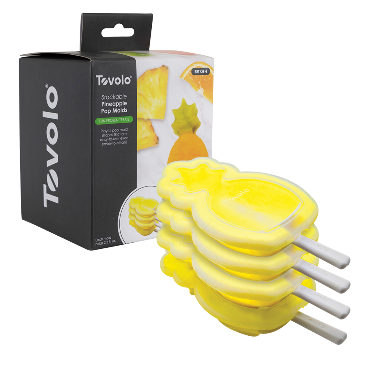 Tovolo Stackable Pineapple Pop Molds, Set of 4