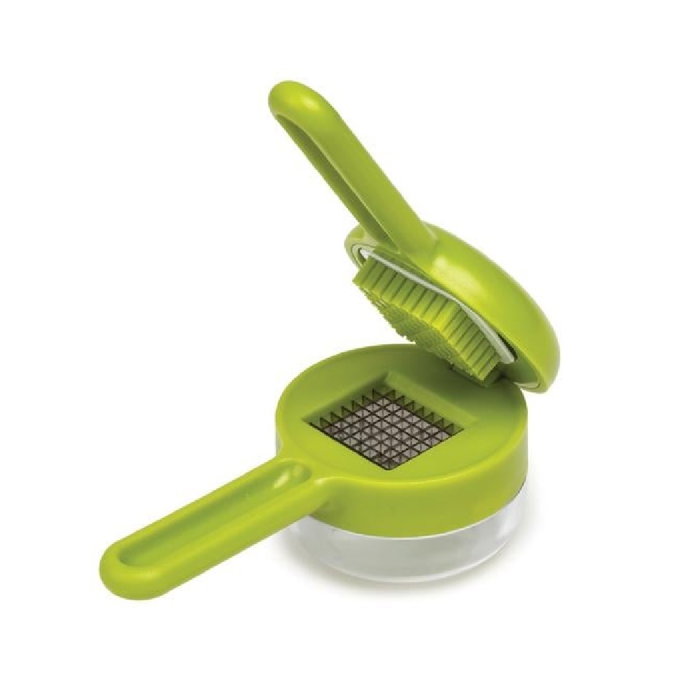  Joie Garlic Press and Chopper with Storage Container, Stainless  Steel Blades, Green: Home & Kitchen