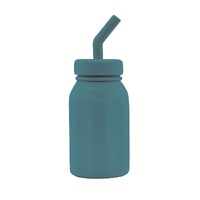 MELII LUXE SILICONE STRAW BOTTLE 230ml - BLUE