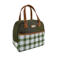 SACHI STYLE 237 INSULATED CALI LUNCHBAG - OLIVE GREEN GINGHAM