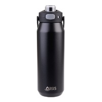 OASIS CAPRI STAINLESS STEEL CERAMIC LINED INSULATED DRINK BOTTLE 750ml - BLACK