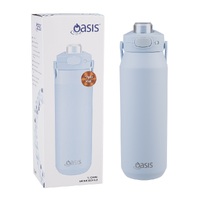 OASIS CAPRI STAINLESS STEEL CERAMIC LINED INSULATED DRINK BOTTLE 1L - PERIWINKLE