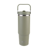 OASIS STAINLESS STEEL VOYAGER TUMBLER WITH HANDLE 900ml - OLIVE GREEN