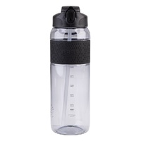 OASIS TRITAN SPORTS BOTTLE WITH SIPPER AND STRAW 1 LITRE - CARBON BLACK