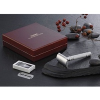 FEATHER AS-D2 STAINLESS STEEL RAZOR WITH BLADES - GIFT BOXED