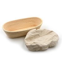 BRUNSWICK BAKERS BREAD BANNETON WITH LINING - OVAL 23cm